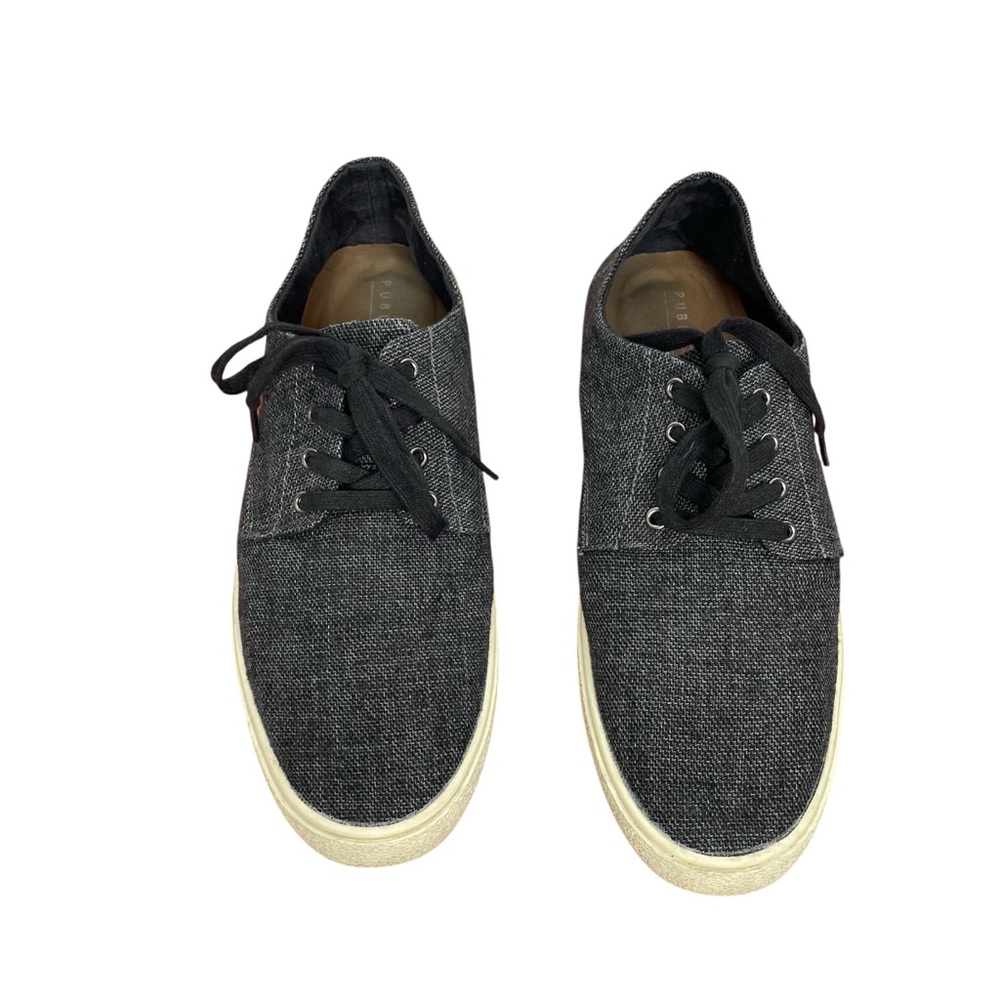 Public Opinion Men’s Black Heather Fabric Lace Up Casual Sneakers size 11